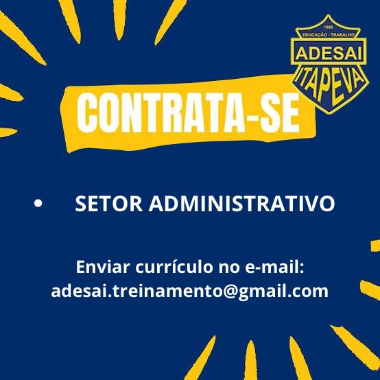 Vaga para setor administrativo
